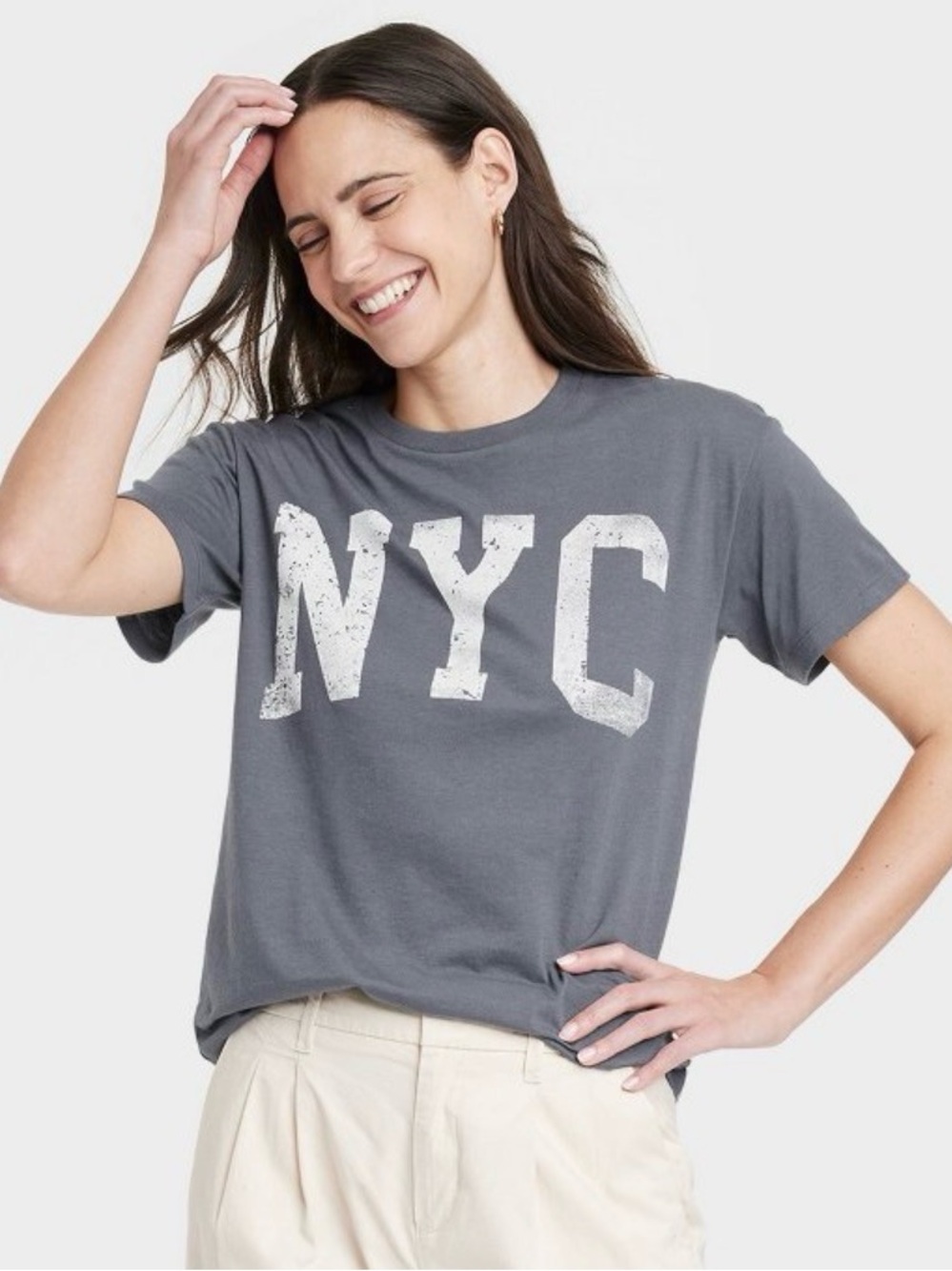 Grayson Threads Gray Tee with White ‘NYC’ Print